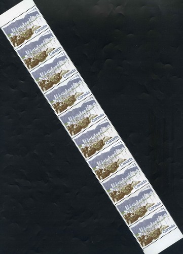 Canada MNH VF $1.00 Scott #599 STRIP of 10 Vancouver Landscape Stamps