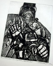 Marcel Chirnoaga. Impotriva Fascismului. 22 signierte Radierungen 1962 etchings