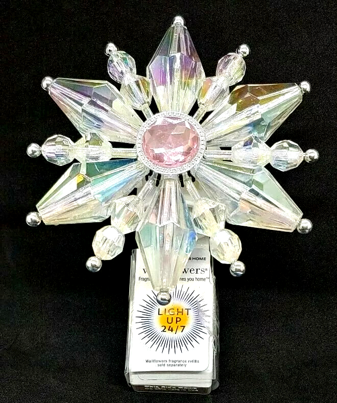 Bath Body Works Christmas Tree Topper Wallflower Plug in Light Crystal Star New-image