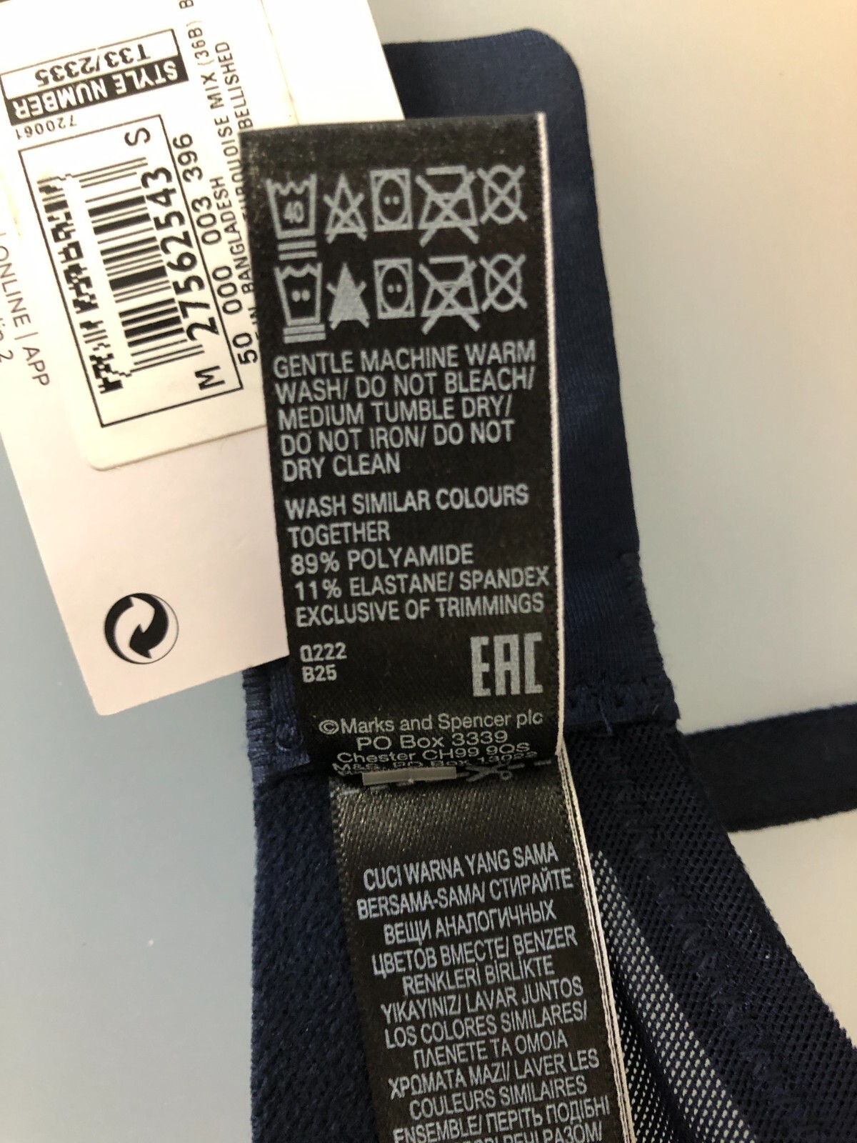 M&S Navy Underwired 36B Bra Brand New With Tag image 8