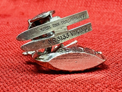 Vintage NORGE Handstopt Miniatures TINN A/S Troll Viking w/ Ship Pewter 1 1/4”T - Picture 10 of 11