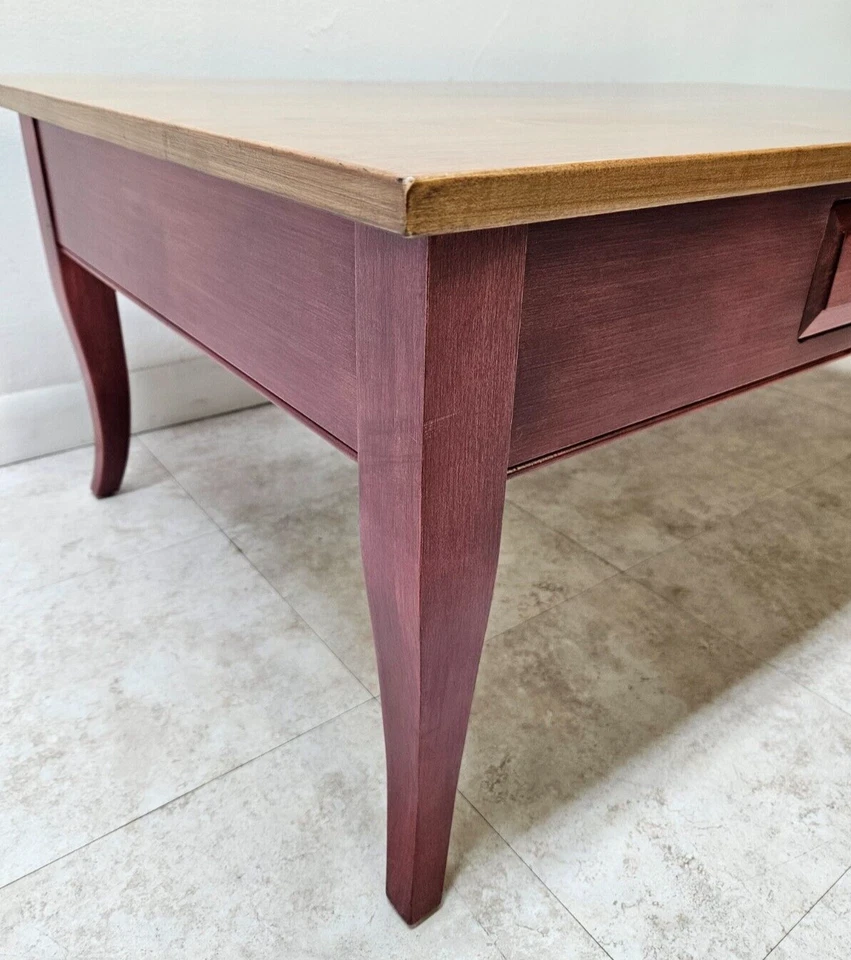 Mesa de centro Ethan Allen Country Colors acabado de un cajón 679 Foto 4 de 4