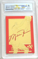 Michael Jordan 23kt Gold - WCG 10 - 1997 Skybox - Credential - Metallic Red
