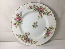 X18 Set of 8 Royal Albert Moss Rose Plates and Cup Saucer Made in ENGLAND