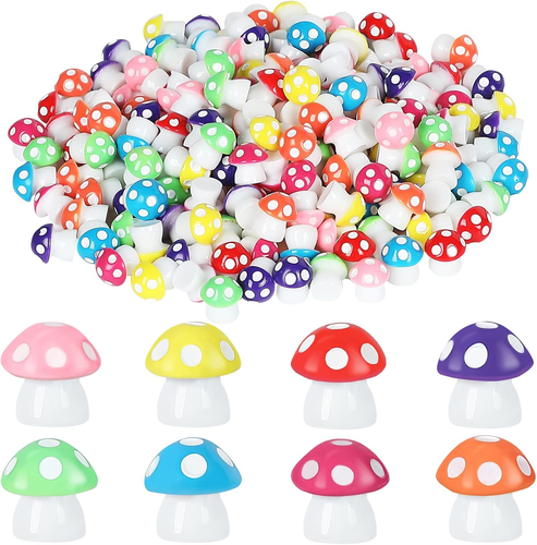 200 Pieces Tiny Mushrooms Garden Decor | Fairy Garden Mushrooms Ornaments | Mini