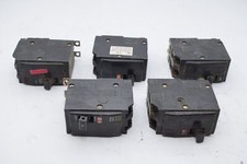 Mixed Lot of 5 Square D Circuit Breakers 120/240V 20A 15A