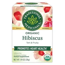 Traditional Medicinals Organic Hibiscus Herbal Tea, 16 Tea Bags Pack of 1