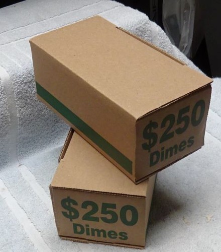 * Lot of TWO (2) - Heavy Duty STORAGE BOXES for DIME ROLLS - $250 - NEW