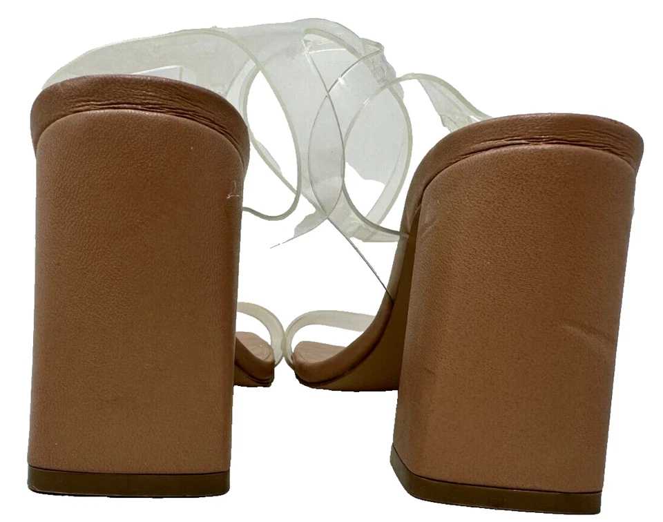 Madden Girl Women's Winnii Comfort Dress Sandal Heels Clear/Tan Size:9.5 181T - Image 4 of 4