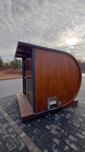 GardenAndPools Gartensauna Sauna Fass Outdoor Saunahaus Horizont M2+ Ofen - Bild 5 von 13