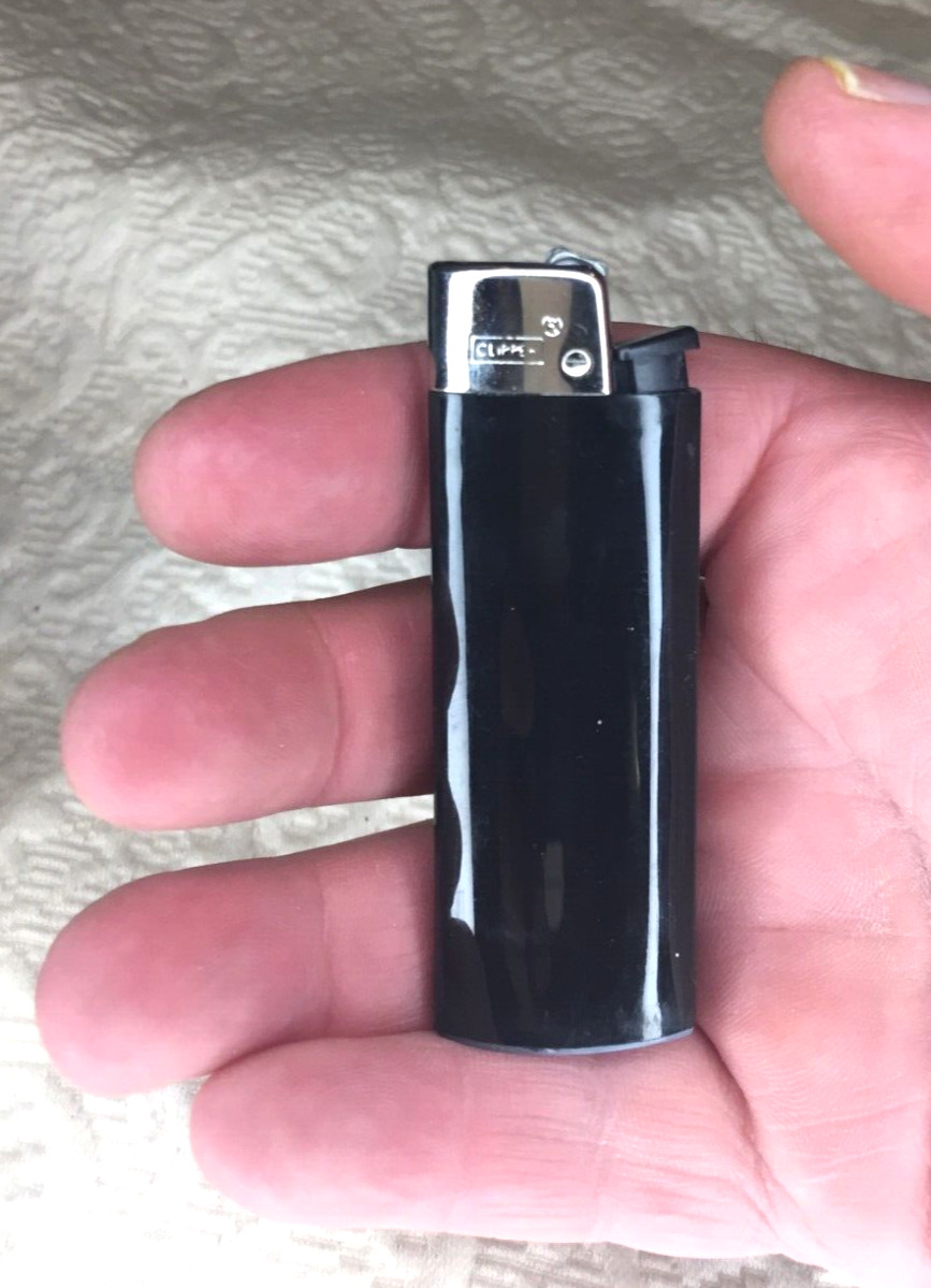 Clipper/Brio Black  Silver Cap  Disposable Lighters  (50) Display