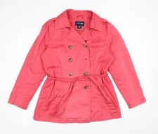 St. John's Bay Womens Pink Trench Coat Size L
