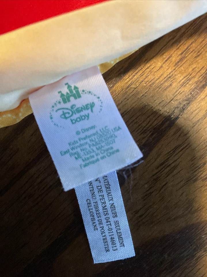 Manta de seguridad Disney Baby Mickey Mouse Lovey rojo amarillo adorno orejas arrugadas Foto 4 de 4