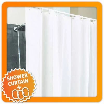 Duschvorhang Badewannenvorhang 180x200cm Weiß Anti Schimmel Antibakteriell PEVA - Bild 1 von 4