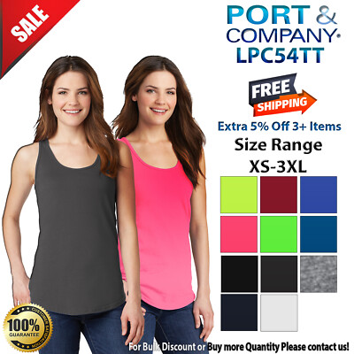 Port & Company LPC54TT Womens Sleeveless Core Cotton Stylish Tank Top