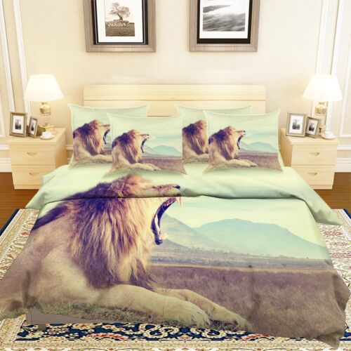 3d Grassland Lion 56 Bed Pillowcases, Lion Duvet Cover Uk