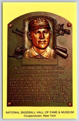 William R. Hamilton Cooperstown NY Baseball Hall of Fame Plaque Postcard