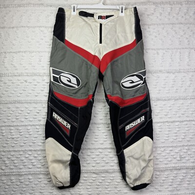 Answer Syncron Racing Motocross Pants Men's Size 36 Black Red White Gear