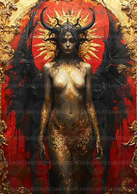 Lilith Kunstdruck Dunkle Göttin Mythologie Okkult Dämonenkönigin Mystisches Dekor L34