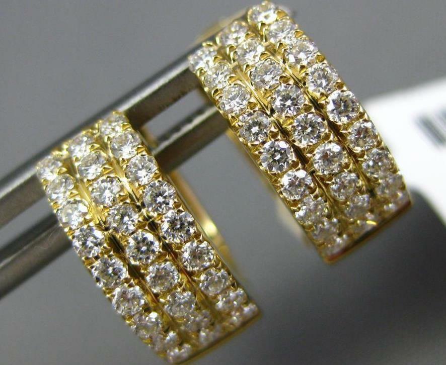 FILA ORECCHINI HUGGIE ESTATE WIDE 0 52CT DIAMANTE ORO GIALLO 18KT 3D CLASSICI 3 FILE