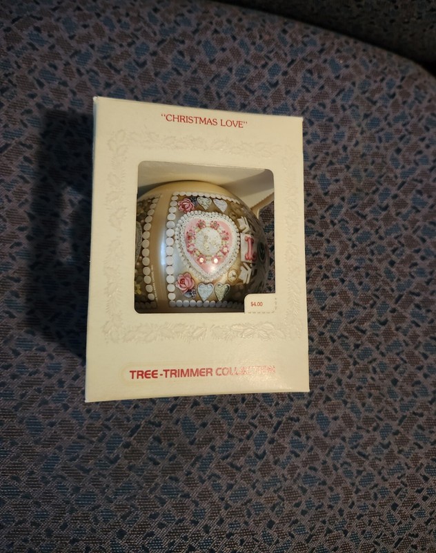 Hallmark Glass Ornament Christmas Love 1980 Holiday Christmas Ornament IN BOX