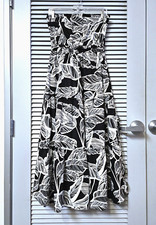black/ white print tiered long tube dress S urban outfitters earrings Nordstrom