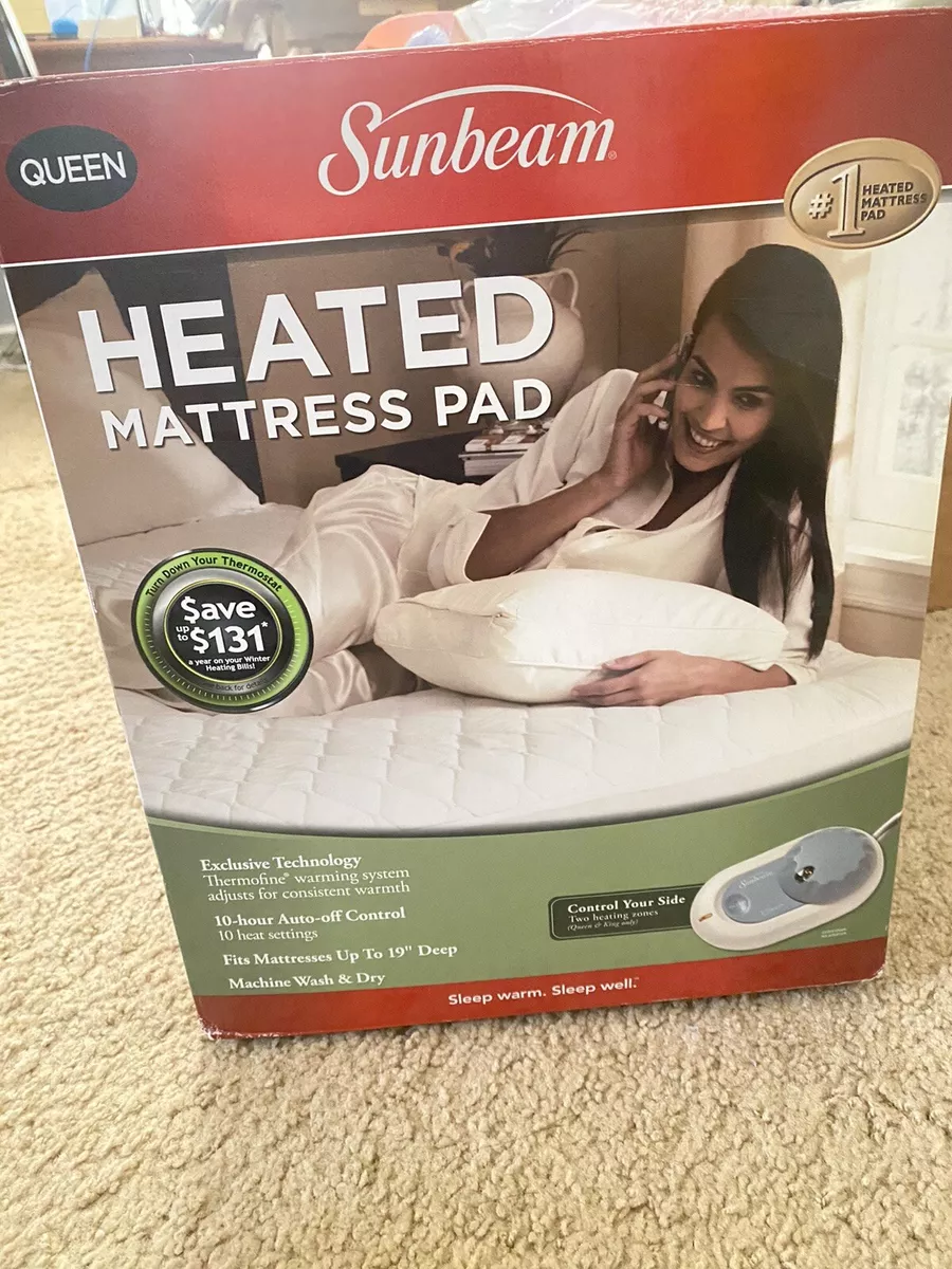 Sunbeam queen heated mattress sales pad