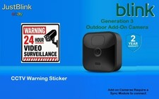 Image of Blink Outdoor 1080p HD Wireless Add-On Security Camera: 2 Year Warranty + CCTV