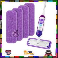 4 Pack Microfiber Mop Pads Refills for Swiffer PowerMop Washable Reusable 13-...