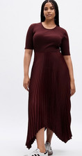 Gap Stain Pleated MIDI Dress Sz XXL NWT Red Garnet