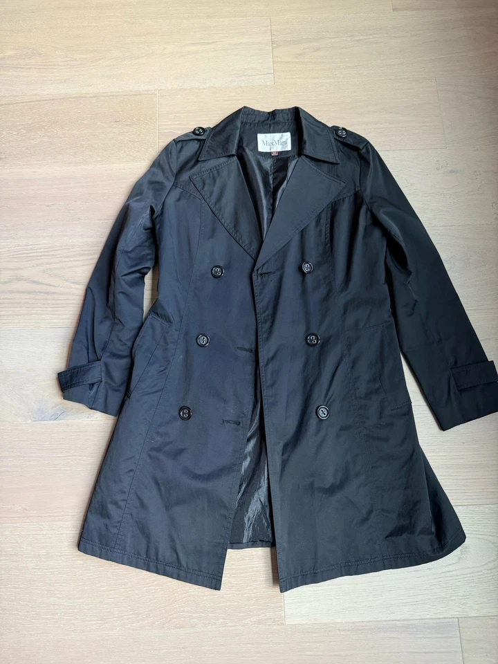 Chaqueta gabardina para mujer Marella Max Mara talla M negra excelente estado Foto 4 de 4
