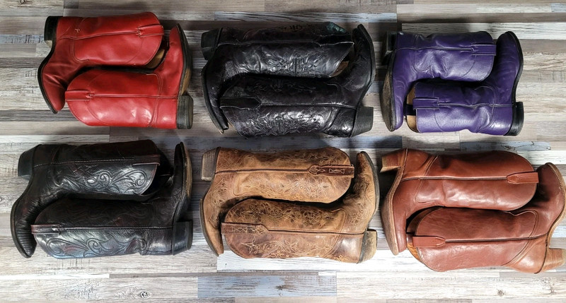 WOMENS LOT OF 12 WESTERN LEATHER COWBOY BOOTS EMBROIDERED JUSTIN DURANGO LAREDO