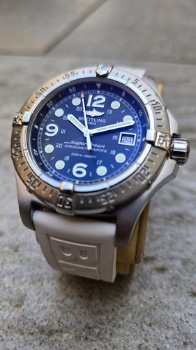 Breitling Superocean Steelfish A17390 Full Set UK White & Navy...