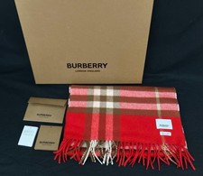 Burberry Scarf Check Cashmere Giant Check 29.5in Unused Made in United Kingdom