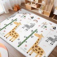 XL Baby Play Mat for Floor, PIGLOG 79" x 71" Foam Play Mat, Foldable Playmat for