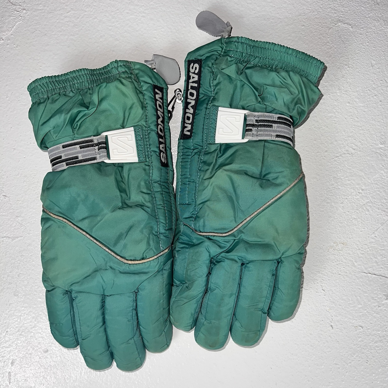 Guanti invernali vintage Salomon taglia small verde anni 80 90