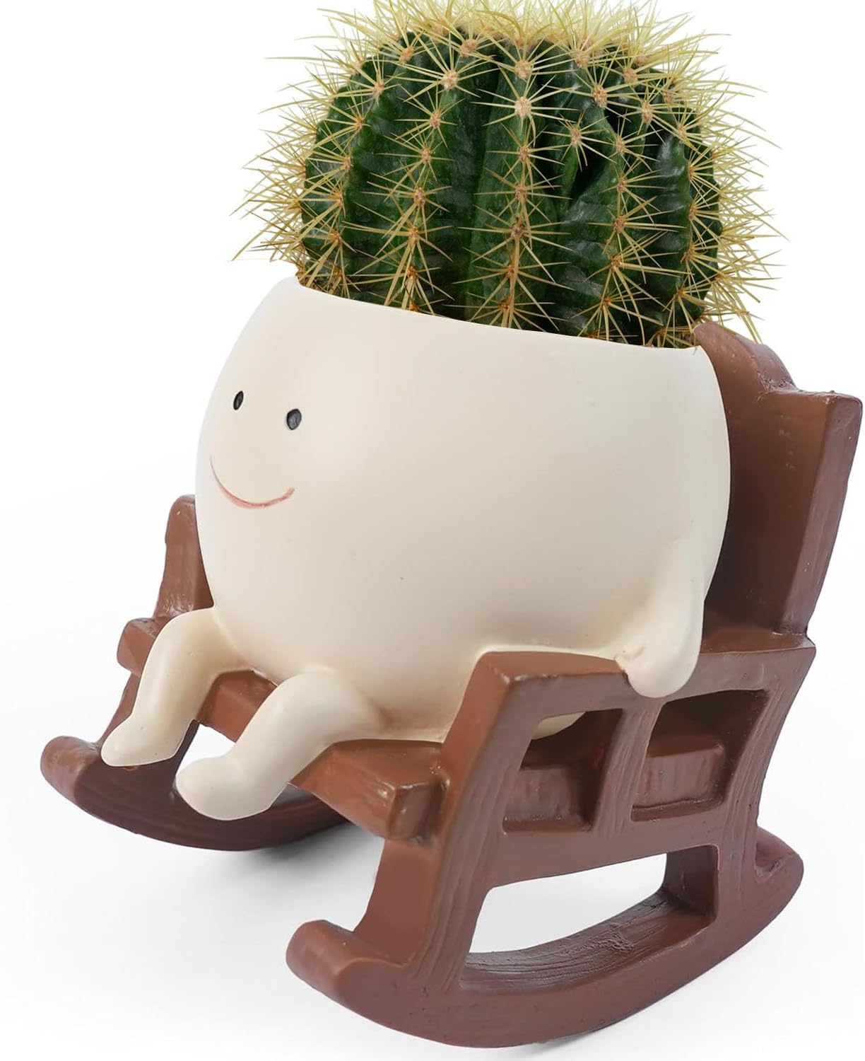 Smiley Face Planter Pot Cute Resin Flower Head Planters, Creative Succulent Cact
