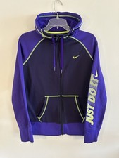 Nike "Just Do It" Wmn's Medium Purple/Green Therma-Fit Full Zip Hoodie