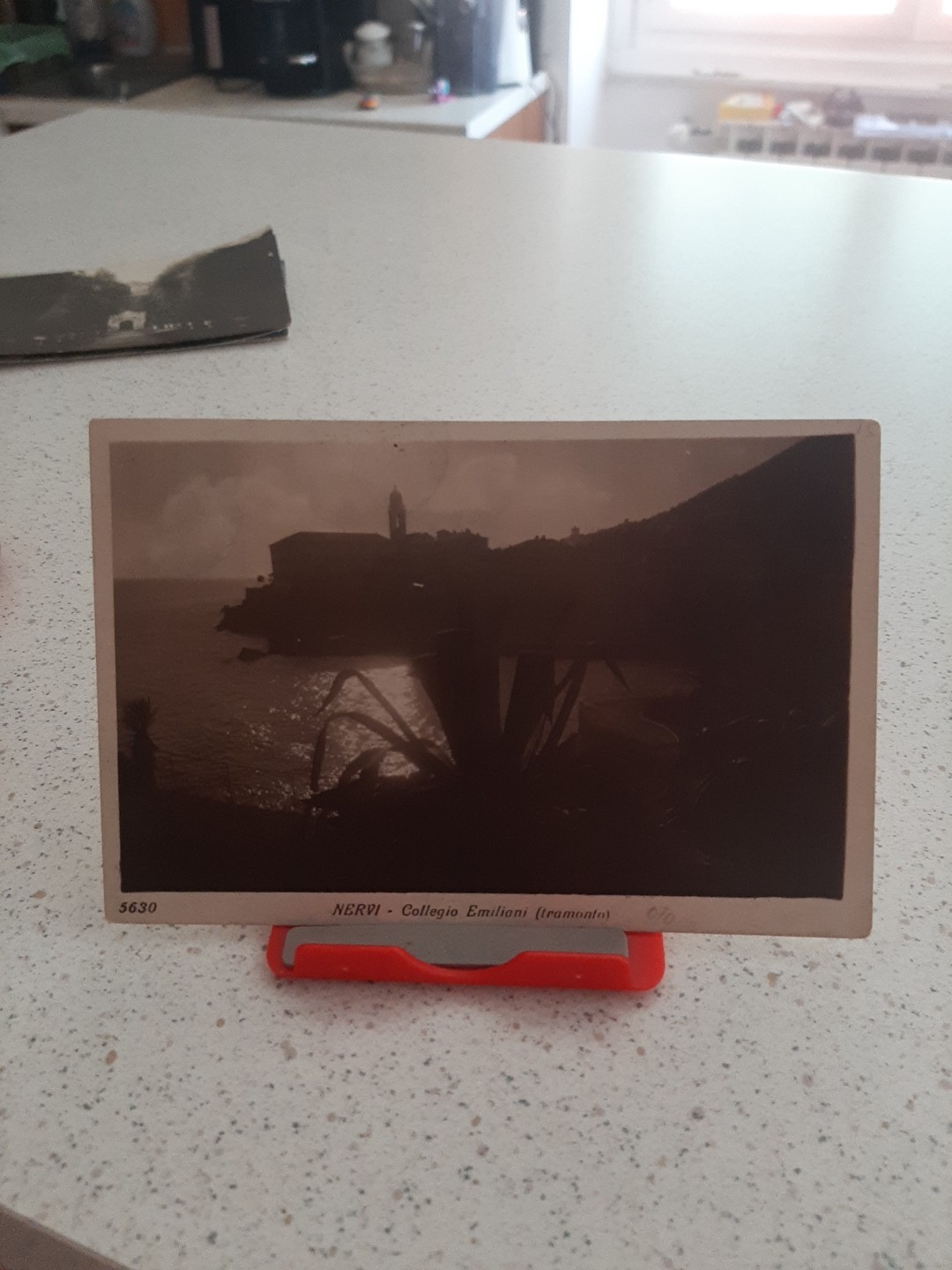 FOTO CARTOLINA D'EPOCA GENOVA NERVI COLLEGIO EMILIANI TIMBRO HOTEL MEDITERRANEE