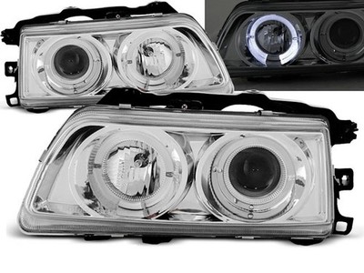 Headlights for Honda Crx 1987 1988 1989 VR-1329 Angel Eyes Headlamps Chrome