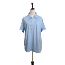 Vintage 90s Towncraft Polo Shirt Mens Medium Light Blue Short Sleeve Casual Top