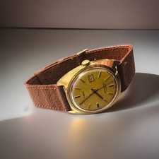 Orologio Uomo Vintage Timex Data Automatico Meccanico Tono Oro GB - Ha Bisogno di Manutenzione