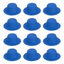 5.3 Inch Mini Formal Hats, 12 Pcs Miniature Doll Hats for Crafts, Dark Blue
