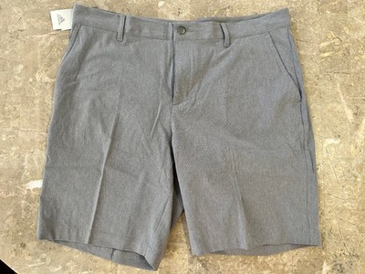 Adidas Crosshatch Mens Size 38 Golf Chino Shorts Grey Performance Athletic B30