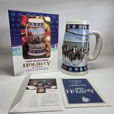 1995 Budweiser Anheuser-Busch "Lighting the Way Home" Holiday Stein Mug NEW