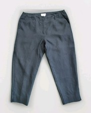 Talbot's Sz 14W 100 Irish LINEN Black PANTS PALAZZO PREPPY MINIMALIST LAGENLOOK