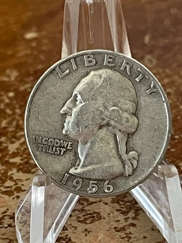 1956-D Washington SILVER Quarter Denver Mint USA Collector Coin 90% Ag # RJ193