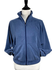 Lululemon Jacket Womens Size 6 Pitch Blue Brushed Softstreme Funnel Neck Zip Up