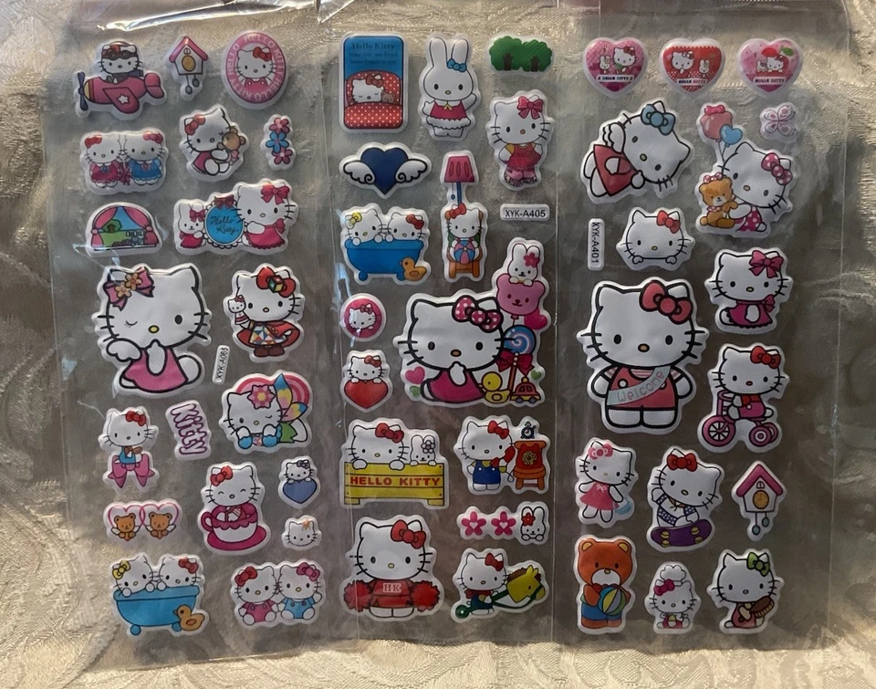 Retro Vintage Look Hello Kitty 3D Bubble Puffy Stickers 3 sets (#28) - Image 2 of 3