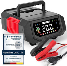 Autobatterie Ladegerät 12V/24V, 20A Intelligentes Batterieladegerät KFZ Mit Ein